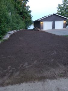 front yard levelled